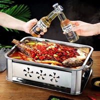 Запеченная рыбная печь Специальная кастрюль Длинная квадратная домика из нержавеющей стали на гриле пластин