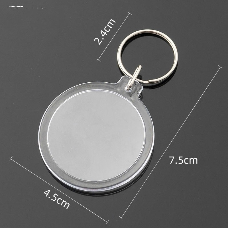 Acrylic Photo Keychain Transparent Empty Shell Plastic Keychain 1 Id Photo DIY Photo Frame Pendant