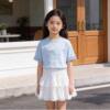2026 new summer Korean style girls pure cotton short-sleeved T-shirt set baby tops and pants and skirts two-piece set thin section