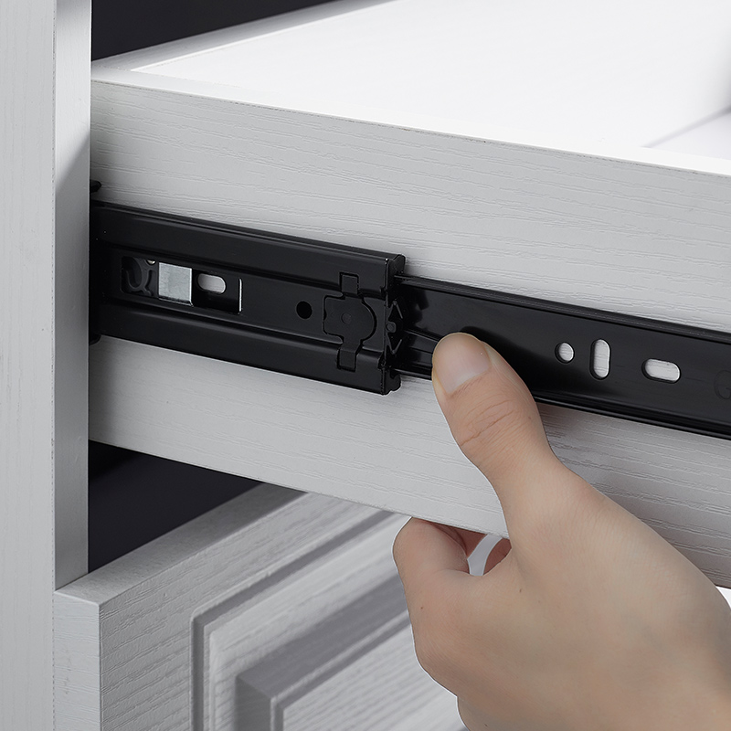 [USD 9.59] Drawer Section 3 Thick Silent Guide Rail Black Wardrobe