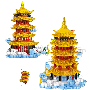 黄鹤楼积木2024新款益智拼装玩具立体拼图高难度大型故宫建筑礼物