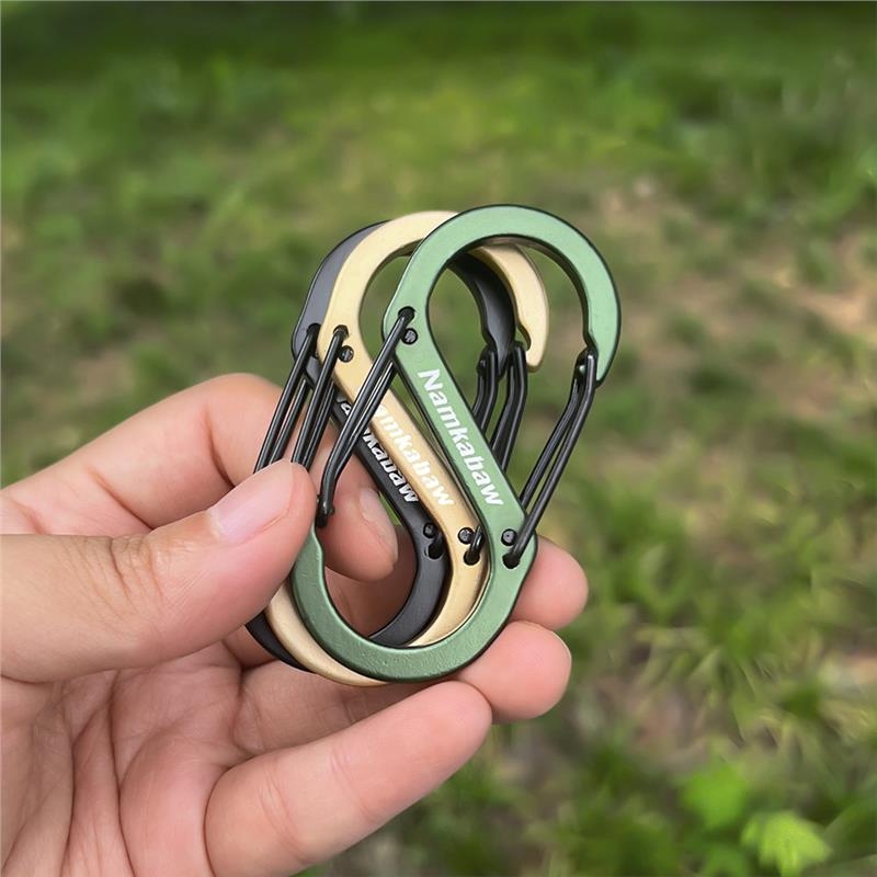 Aluminum Alloy S-Shaped Carabiner Keychain, Figure-Eight Hook for Travel Backpacks, Hat Connector