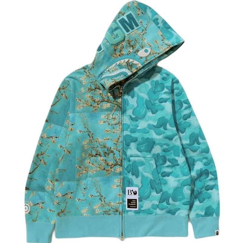 Trendy Brand Ape Hooded Sweatshirt High-End Version Winter Sharkape Camouflage Zip-Up Jacket Parent-Child Red Embroidered Shark Trendy Brand Ape Hooded Sweatshirt High-End Version Winter Sharkape Camouflage Zip-Up Jacket Parent-Child Red Embroidered Shark