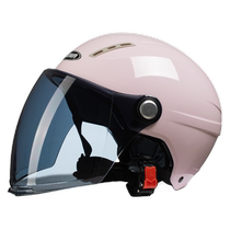 Mustang electric motorcycle helmet womens half helmet mens battery car safety helmet all-season lenses ear protection riding