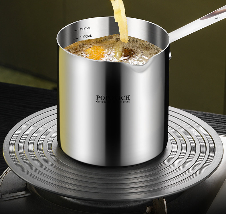 Фритюрница 油炸锅家用小304不锈钢带滤网多功能炸炸壶省油炸串锅加深小炸锅