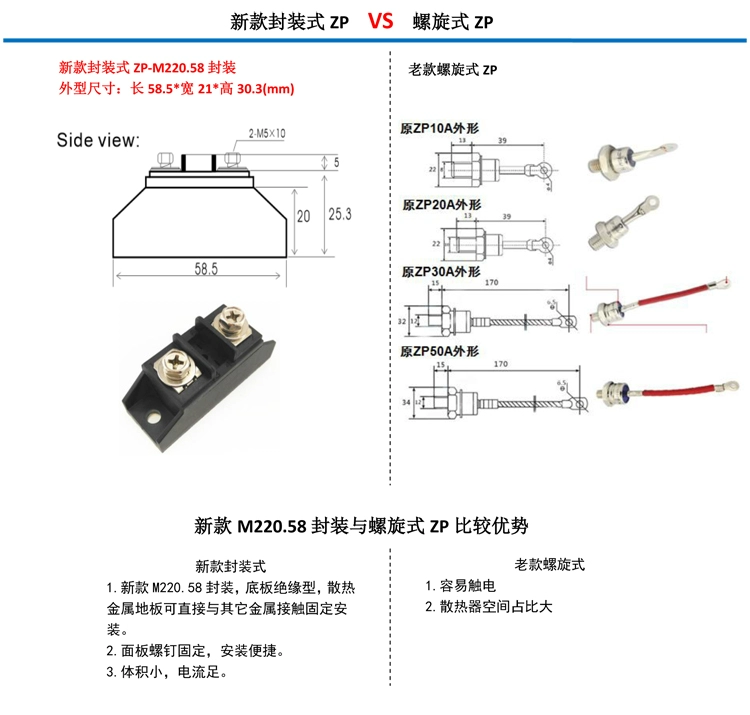 đi ốt chỉnh lưu Diode công suất cao ZP5A 10A 20A 30A 50A 100A 150A Diode chỉnh lưu 1000V ky hieu diot