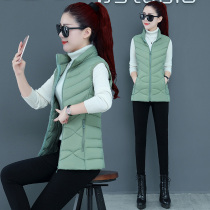 Middle-aged down cotton-padded vest womens autumn and winter wear Waistcoat Vest new slim stand collar fashion horse clip short