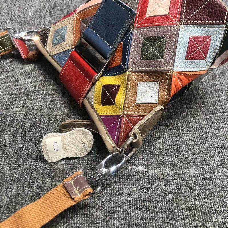 Bunter Eimerbeutel Aus Rindsleder Damen Schultertasche_voghion.com