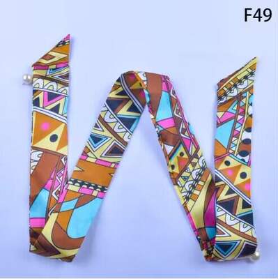 Popular price bag handle with silk scarf, extended binding bag silk scarf accessory, colorful bag silk scarf binding bag silk scarf