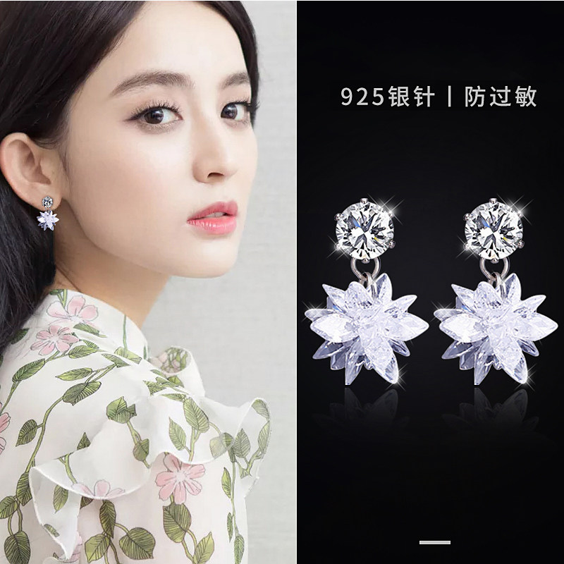 Ear needle femininity 2021 summer net red simple small earrings 2020 new personality sterling silver earrings tide