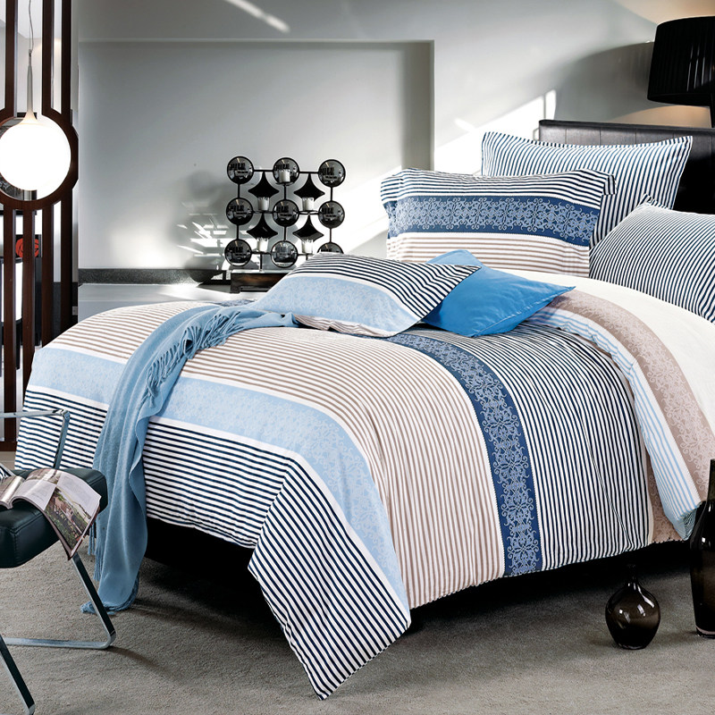 Gold Number Ex Poetry House Double Single Piece Whole Cotton Pure Cotton Quilt Cover Students Children Cartoon Striped Quilt Set To Be Quilt Cover