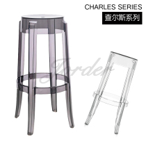 Nordic and Danish modern designer dining chair Acrylic transparent stackable personality casual bar table high stool