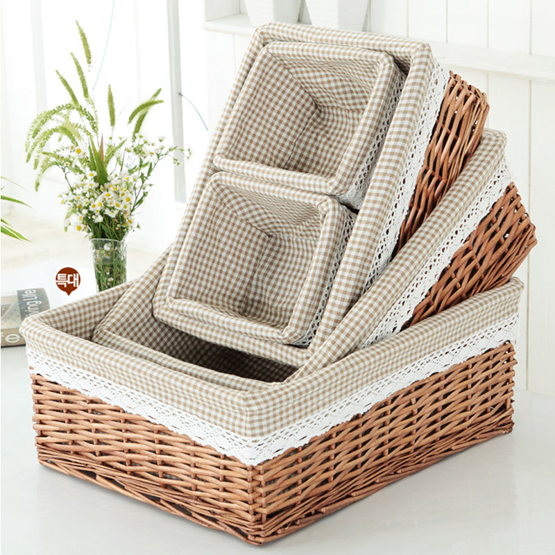 New storage basket rattan storage basket wicker dirty clothes snacks sundries desktop cosmetics garden cloth box