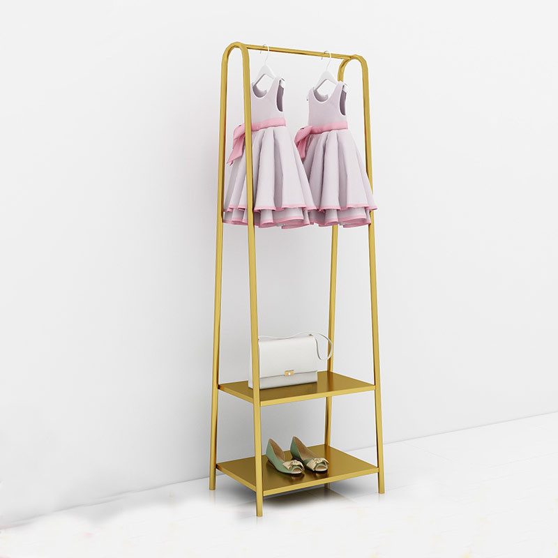 Golden Clothing Store Show Shelves Landing Style Middle Island Rack Shoes Men and women Clothing Children's Clothing Store Iron Art Bag for display shelves