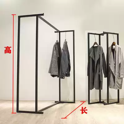 Clothing store shelf display rack floor-standing front hanging women's men's wedding shop gantry mid-island display rack side hanging