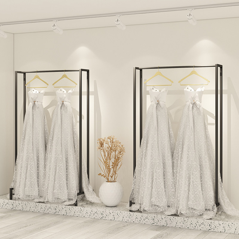 Floor Style Wedding Dresses Shelf Gown Special Show Shelf Company Commercial City Clothing Shop Hang Clothes Shelf Minimalist