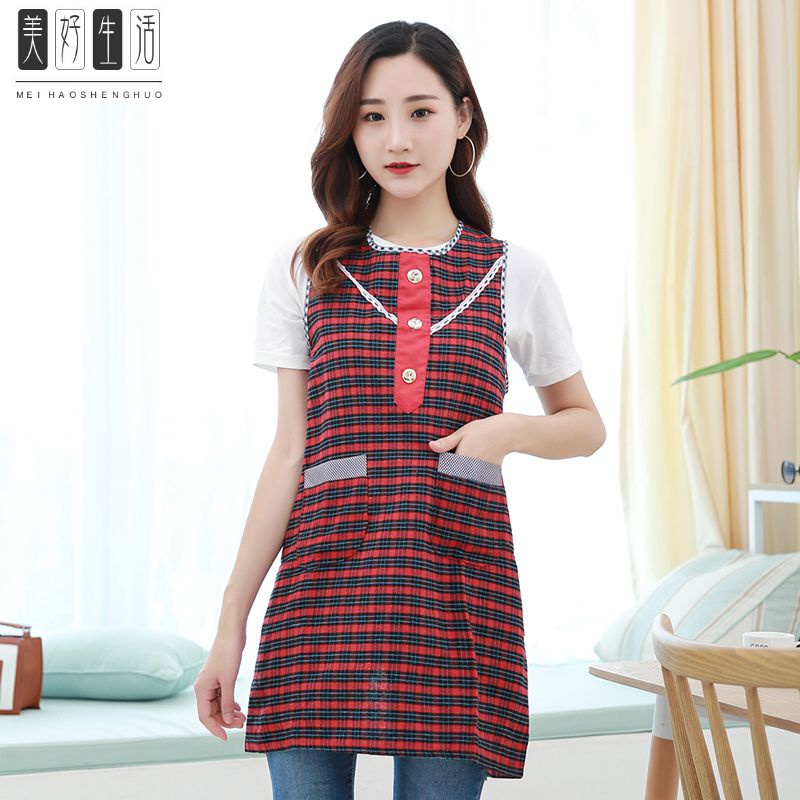 Cotton waistcoat waistcoat Skirt Vest Type Sleeveless Hood anti-fouling and anti-oil housework clothes Anti-wearing clothes