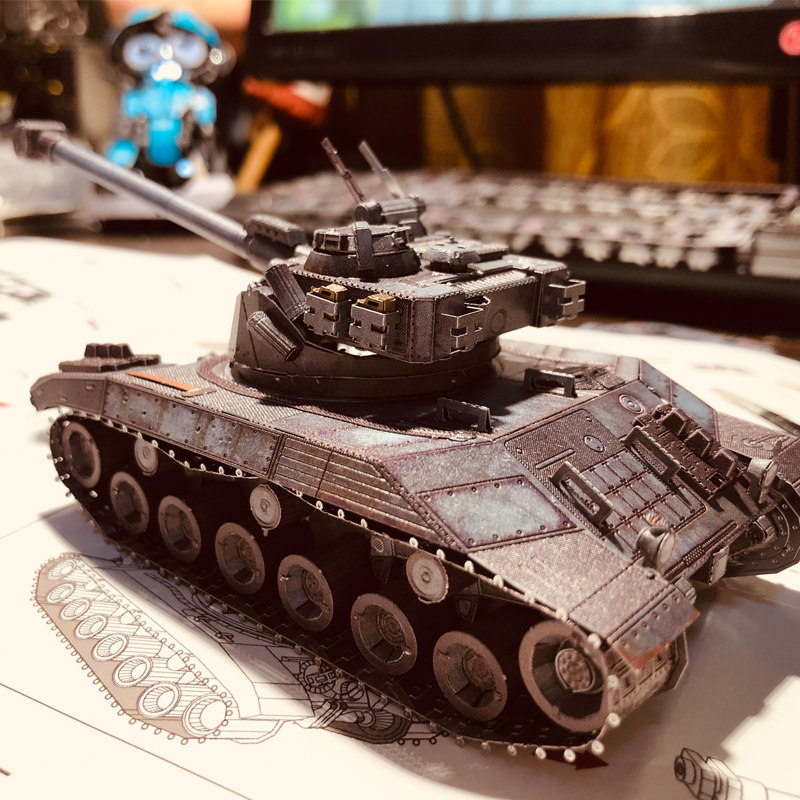 Art model diy metal assembling 3D Lenticular Sherman Tank Chadlon 25T Decoration gift Educational toys