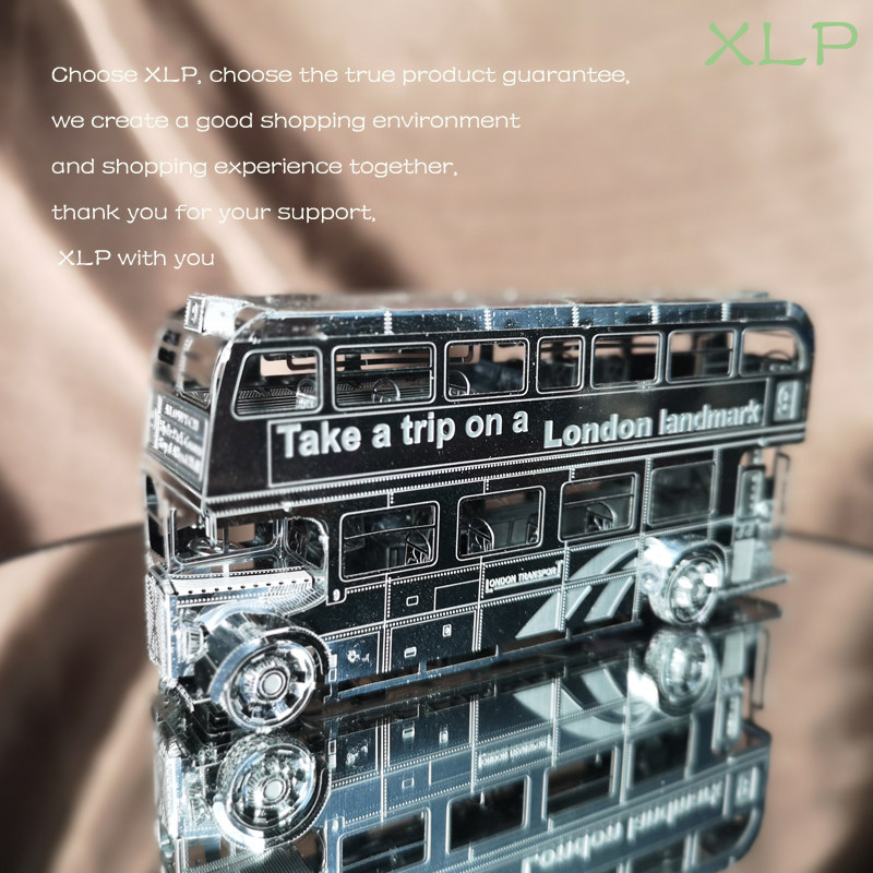 3D Solid Metal Assembled Diy Hand Puzzle Jigsaw Puzzle Swing Piece Gift London Bus Car Model