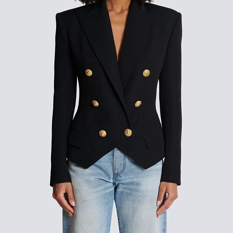 2025 Spring and Autumn New Women's Stylish and Unique Short Double-Breasted Slim Fit Blazer with Suit Collar That Flatters the Figure and Makes You Look Taller 2025 Spring and Autumn New Women's Stylish and Unique Short Double-Breasted Slim Fit Blazer with Suit Collar That Flatters the Figure and Makes You Look Taller