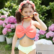 Áo tắm trẻ em Hàn Quốc dễ thương nơ bikini chia áo tắm áo tắm ba mảnh + mũ lưỡi trai - Bikinis