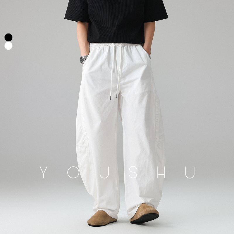 Three-Dimensional Cut White Scimitar Casual Pants for Men 2026 Spring New Style High-End Loose American Trendy Brand Long Pants Three-Dimensional Cut White Scimitar Casual Pants for Men 2026 Spring New Style High-End Loose American Trendy Brand Long Pants