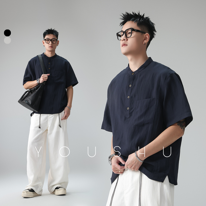 Yuma Qingxu Has a Skillful Lyocell Lightweight Short-Sleeved T-Shirt for Men, 2026 Summer New Style, Loose Half-Sleeve T-Shirt Yuma Qingxu Has a Skillful Lyocell Lightweight Short-Sleeved T-Shirt for Men, 2026 Summer New Style, Loose Half-Sleeve T-Shirt