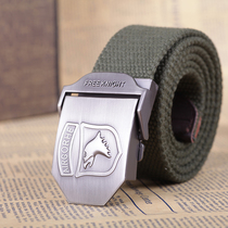 Canvas tactical smooth buckle belt men and women military fans outdoor Inner Belt alloy student instructor military training nylon belt