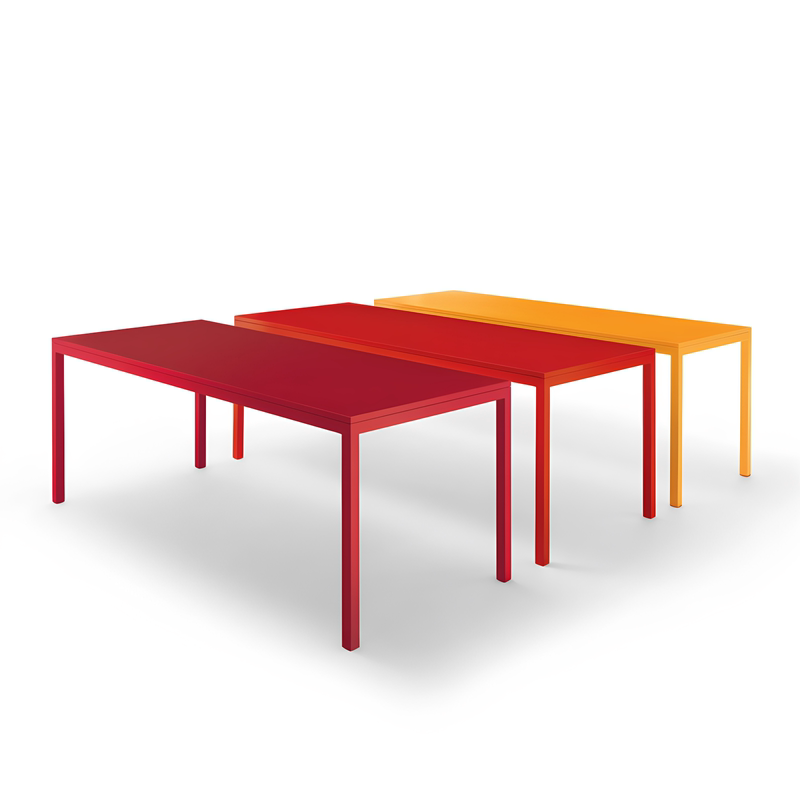 Italian Modern Designer Creative All-Metal Matte Lacquered Office Desk, Large Flat Surface Still Long Dining Table