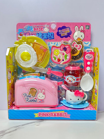 儿童过家家厨房玩具女孩宝宝做饭仿真厨具小厨房烤面包机烤箱冰箱