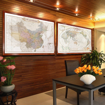 World China Wall Decoration Hanging Painting Map Travel Card Footprints Mark Wall Chart Background Wall Magnetic Attraction with frame