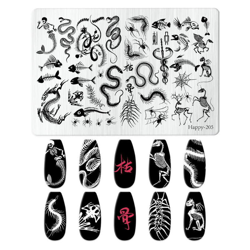 Free Shipping for Purchases over 16 Yuan, Nail Art Transfer Plates, Nail Art Stamping Plates, DIY Nail Art Tools, Skull and Skeleton Halloween