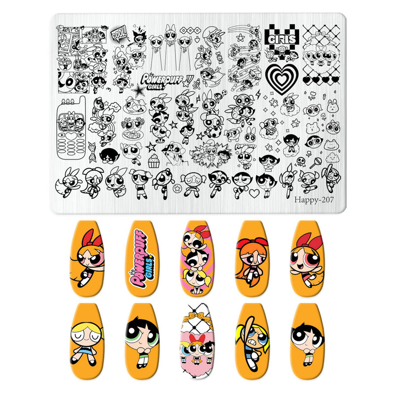 Free Shipping for Purchases over 16 Yuan, Nail Art Transfer Plate, Nail Art Stamping Plate, DIY Nail Art Tools, Cartoon Anime Flying Policewoman