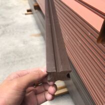 Plastic Wood Floor Outdoor Villa Courtyard Garden Balcony Strip Wood Wood Slab Square Hole Round Hole Engineering Embalming Wood