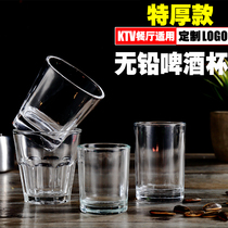 Bar ktv cup Tempered glass cup Lead-free beer cup Anti-drop Western wine glass thickened heat-resistant octagonal cup
