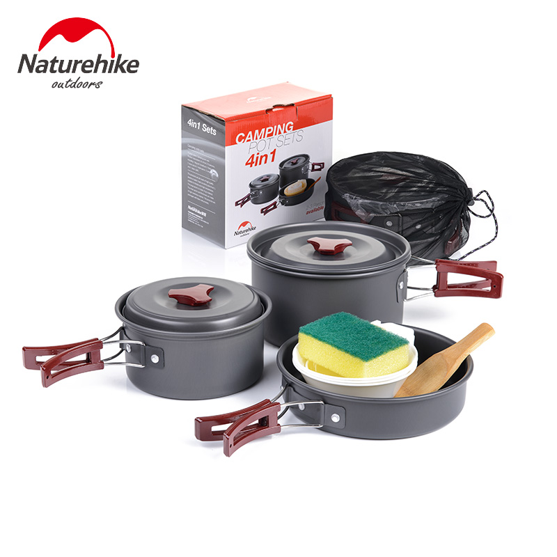 NHN customer outdoor camping barbecue Picnic picnic supplies Aluminum alloy pots and pans tableware Stew pot frying pan Soup pot set pot