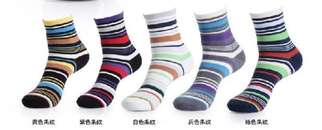 Thiếu niên sọc màu cotton nam vớ ống Học sinh trung học cotton vớ thể thao giản dị 5 đôi vớ thể thao giá rẻ