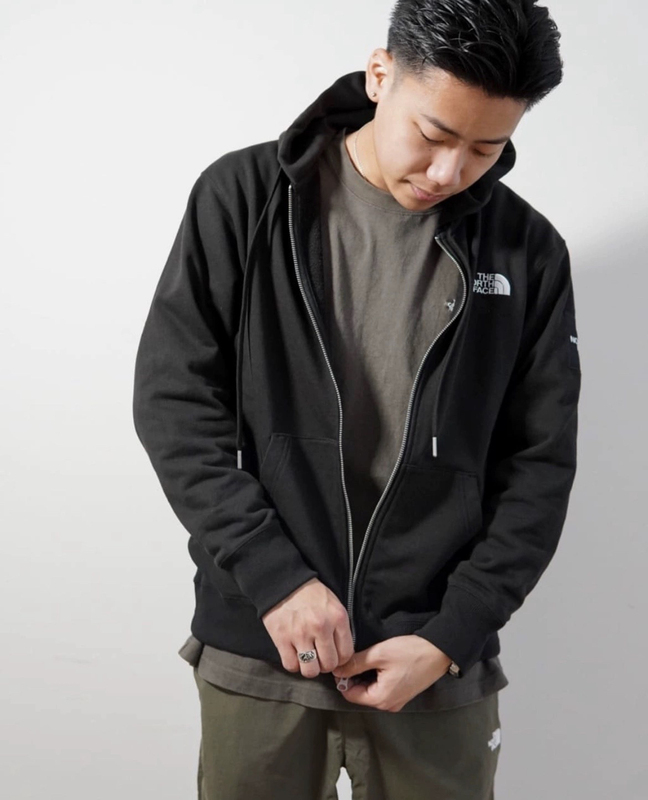 In-Stock Tnf Japanese Version Black Label Square Logo Full Zip Cardigan Thick High-Weight Sweatshirt
