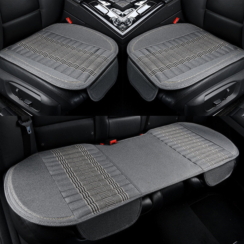 Bamboo charcoal car cushion monolithic summer without backrest three sets of breathable cloth versatile rear seat cushion seat cover
