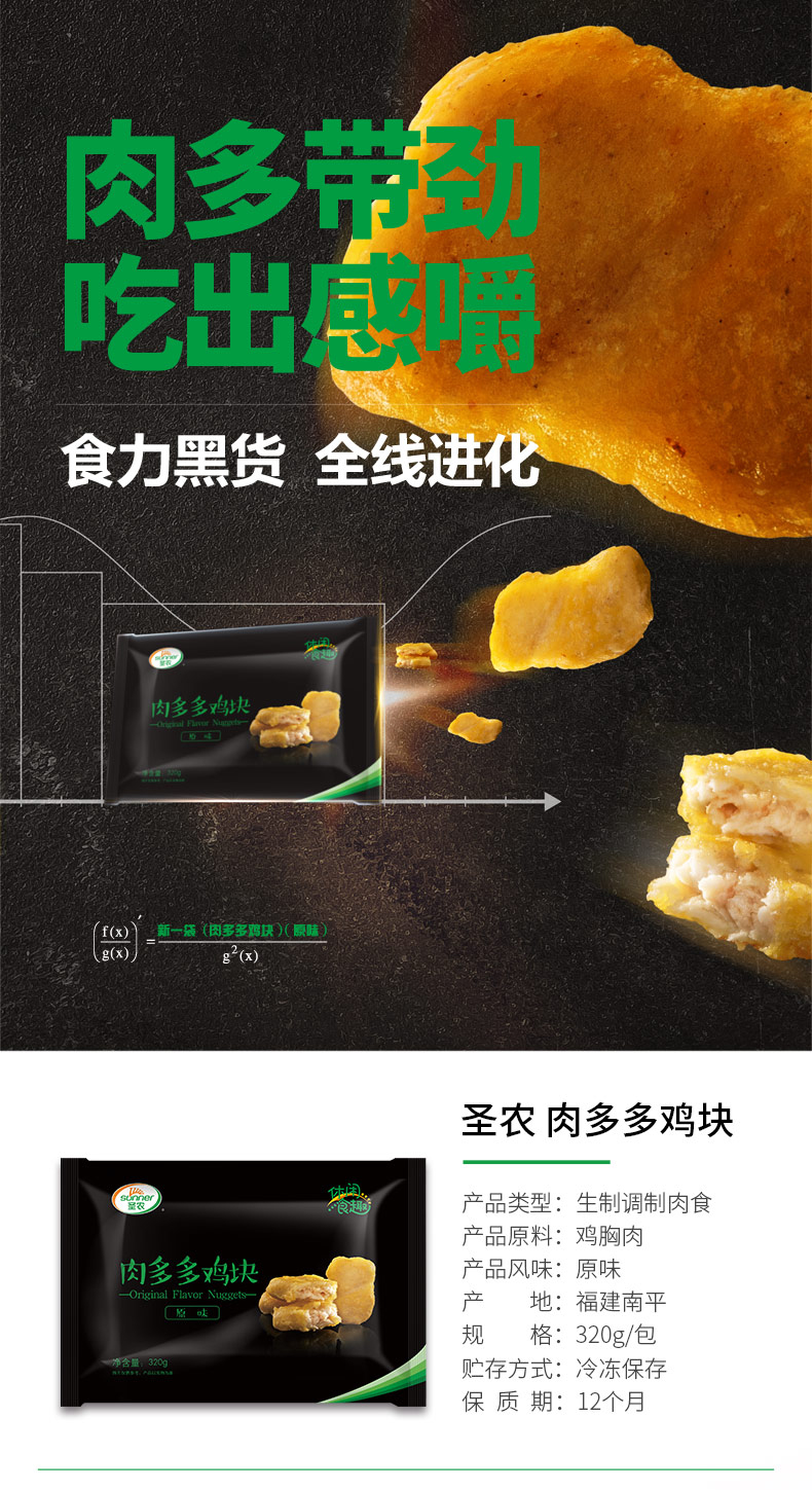G20峰会供应商 圣农 上校鸡块 320g*5袋 图1