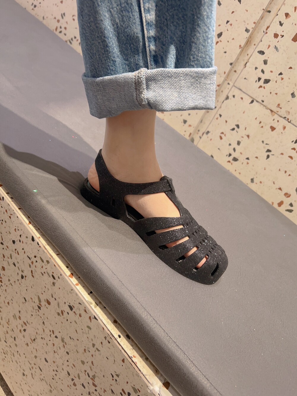Чжао*Луси в этом же моделье слива лиза ткать сандалии melissa обувь женская чалма мягкое дно Свиная клетка квартира Обувь женщина лето melissa 