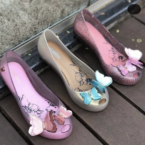 Специальное предложение очистка Melissa детская обувь Melissa Jelly Shouse Zhong детские большие большие большие крылья пинг -обувь детские сандалии женщины