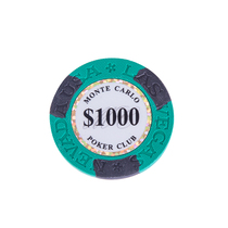 14g gold edge hard print poker chips Las Vegas mahjong chip coins Texas Holdem chip set