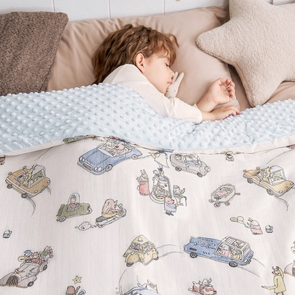 嫚熙豆豆毯婴儿盖毯秋冬儿童幼儿园豆豆被宝宝盖被婴儿专用小毯子