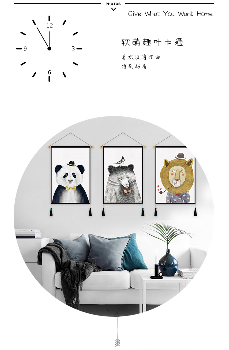 Hiện đại nhỏ gọn phòng khách giường ins bức tranh động vật treo hộp vải nền vải sơn trang trí mét chặn thảm - Tapestry thảm trang trí phòng khách