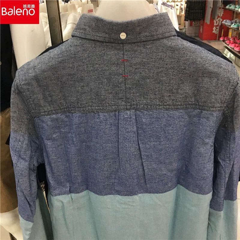 Benny Road S & K cuộc sống hình học mùa thu và mùa đông thời trang giản dị cotton chéo cơ thể màu sắc phù hợp với áo sơ mi nam 28534506