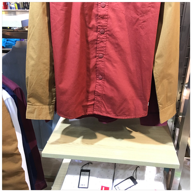 Authentic Benny Road nam phối màu áo sơ mi Thời trang Slim S & K áo sơ mi nam ngắn tay