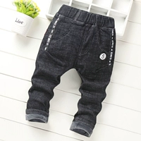 Quần jeans cho bé mùa thu đông Các chàng trai thủy triều dày cộng với quần nhung 0-1-2-3-4 tuổi quần trẻ em mùa đông shop quần áo trẻ em đẹp