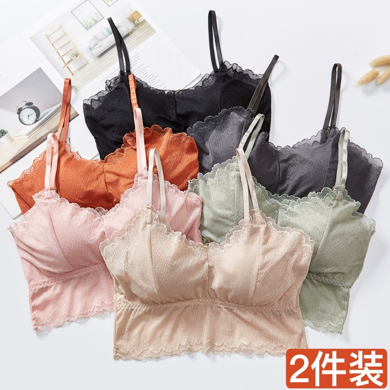 Đẹp lưng áo ngực sling ống trên của phụ nữ đáy và chống lóa áo vest ren sexy tập hợp lưới màu đỏ nóng phong cách quấn ngực đồ lót - Ống