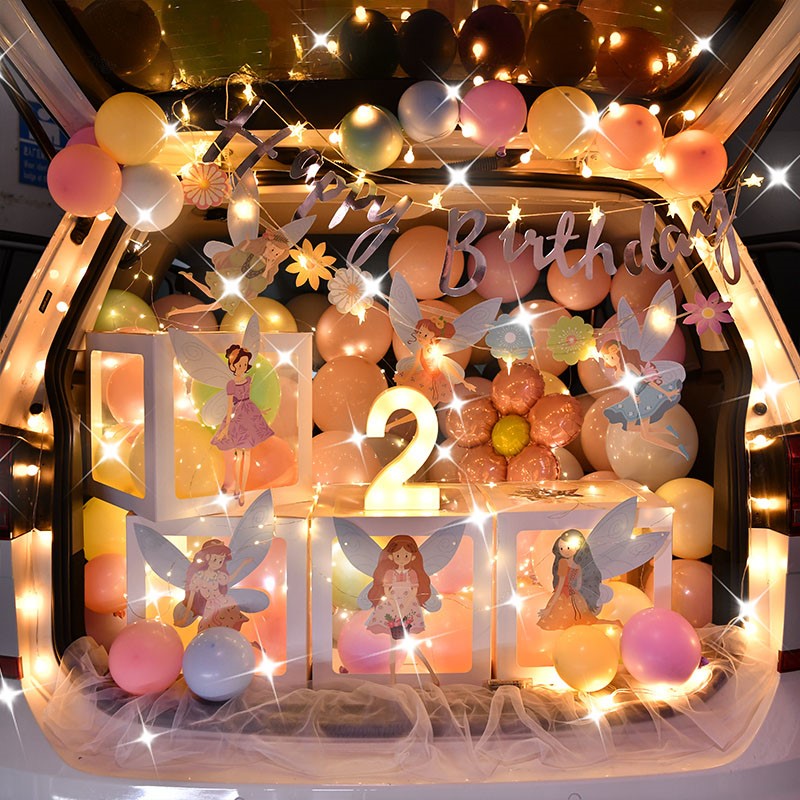 Balloon Trunk Surprise Birthday Daughter Car Decoration Car Girl Child Arrangement Dress Rear End Box Scene